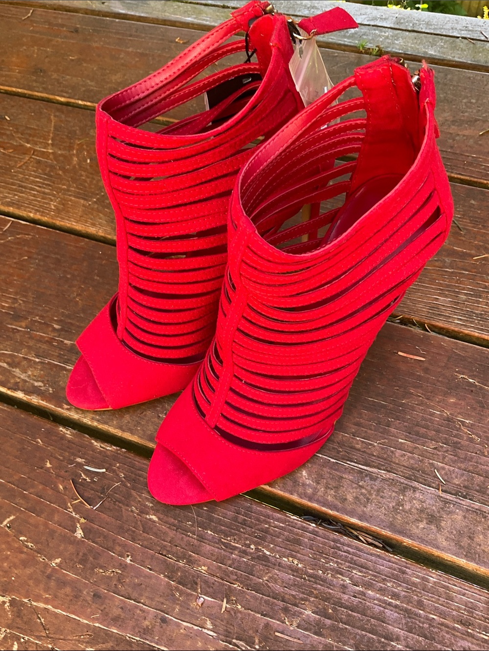 NWT Zara Red Strappy Heels